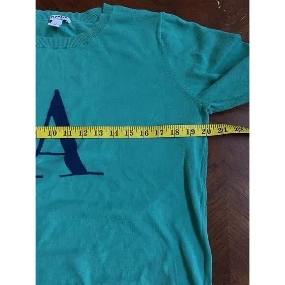 Old Navy Green L Navy Blue Initial Sweater Lightweight Women's A Pre-owned - Picture 3 of 7